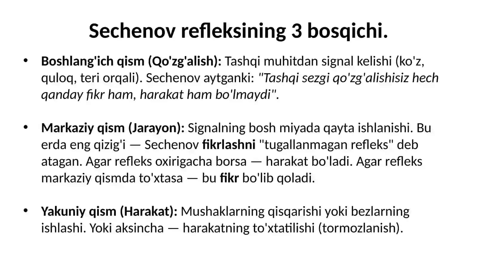 Reflekslar, Shartli va Shartsiz reflekslar va Shartli reflekslarning tormozlanishi 4