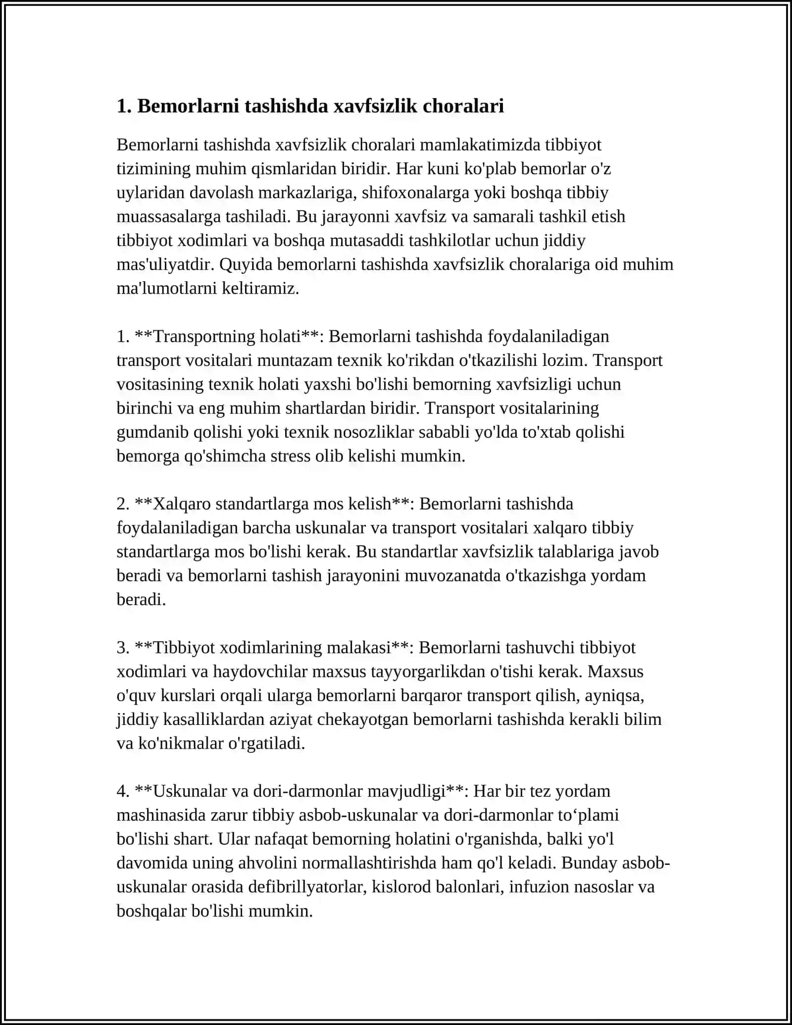 Tashishda xavfsizlik choralari 4