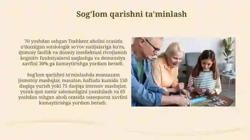 Qarish. Gerontologiya va inson umrini uzaytirish istiqbollari 4