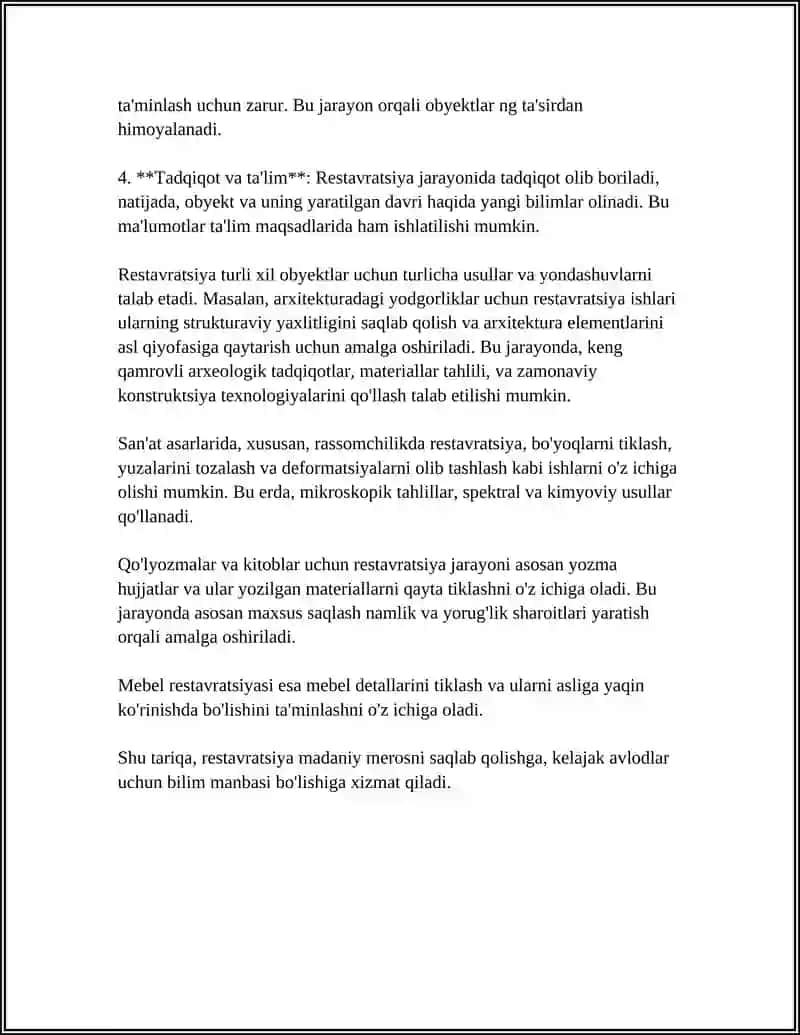 RESTAVRATSIYA HAQIDA MAʼLUMOT 4