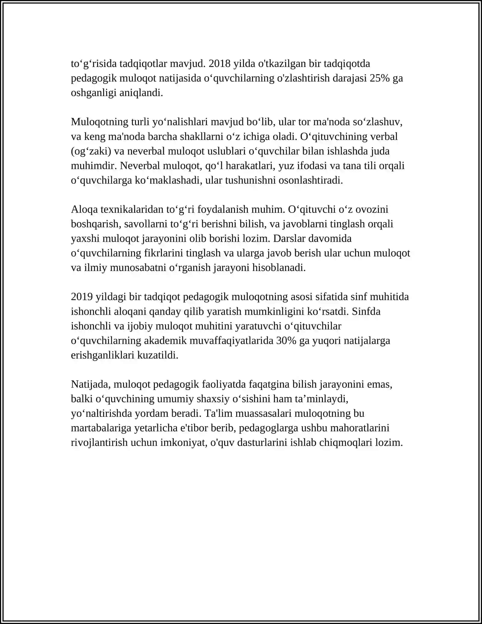PEDAGOGIK FAOLIYATDA MULOQOT 4