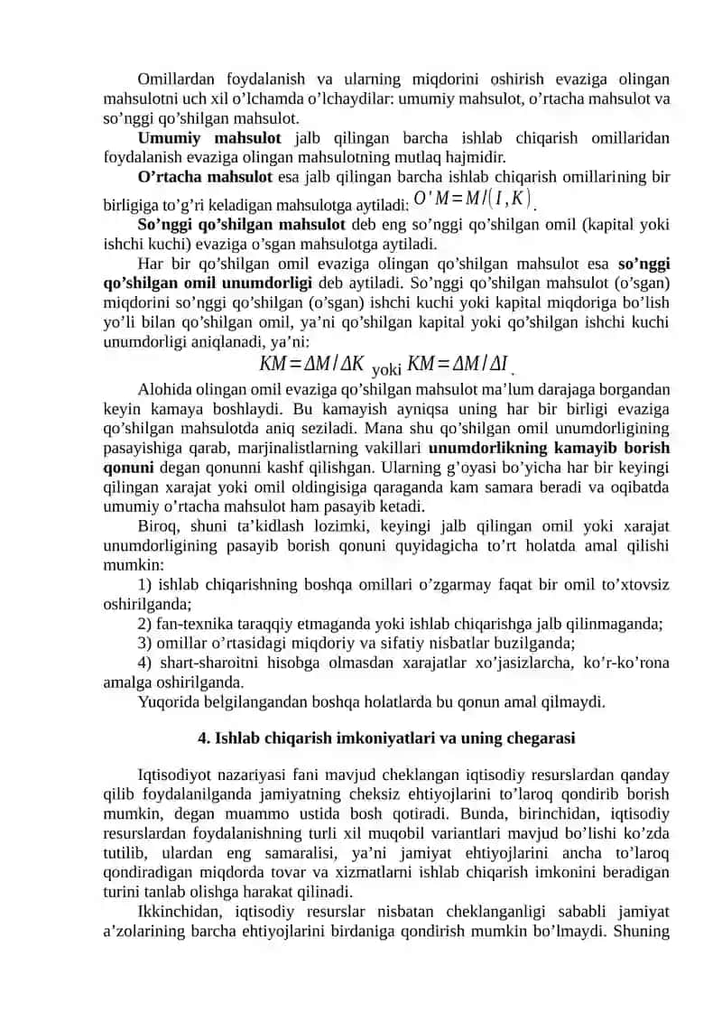 Ishlab chiqarish jarayoni va uning natijalari 4