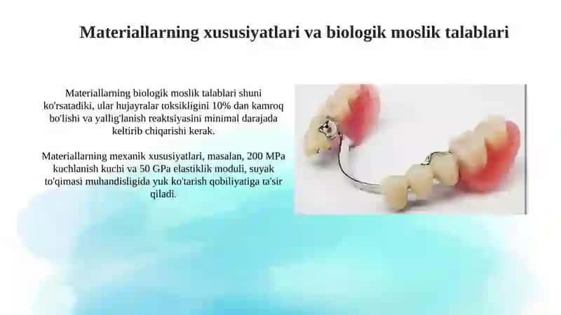 Dental texnologiya laboratoriyalari va klinikalarida ishlatiladigan materiallarning asosiy turlari 4