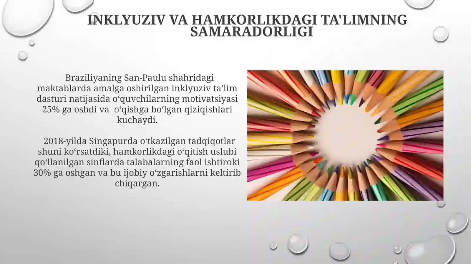 Inklyuziv va birgalikda oʻqitish asosiy fikrlarni asoslash 4