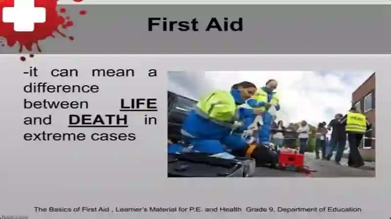 A first aid manual. Describe and provide visual aids 4
