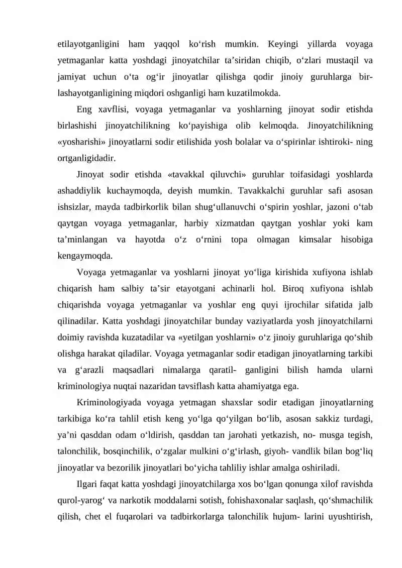 Voyaga etmagan shaxslar jinoyatchiligining umumiy holati 4