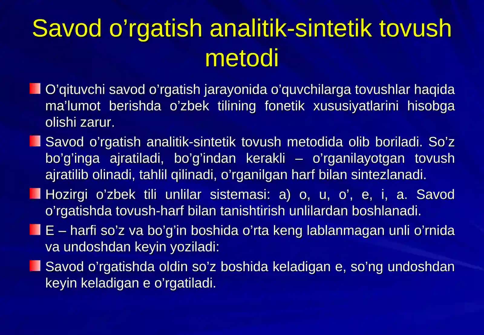 Savod o'rgatish metodlari 4