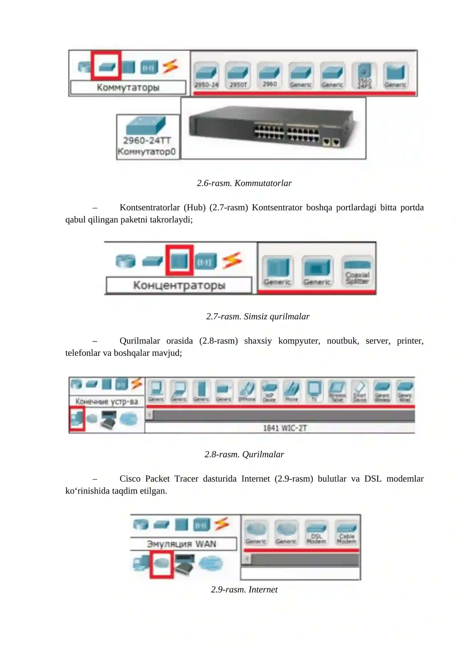 Amaliy mashg‘ulot №2. Cisco Packet Tracer simulyator interfeysi va uning imkoniyatlarini o‘rganish 4