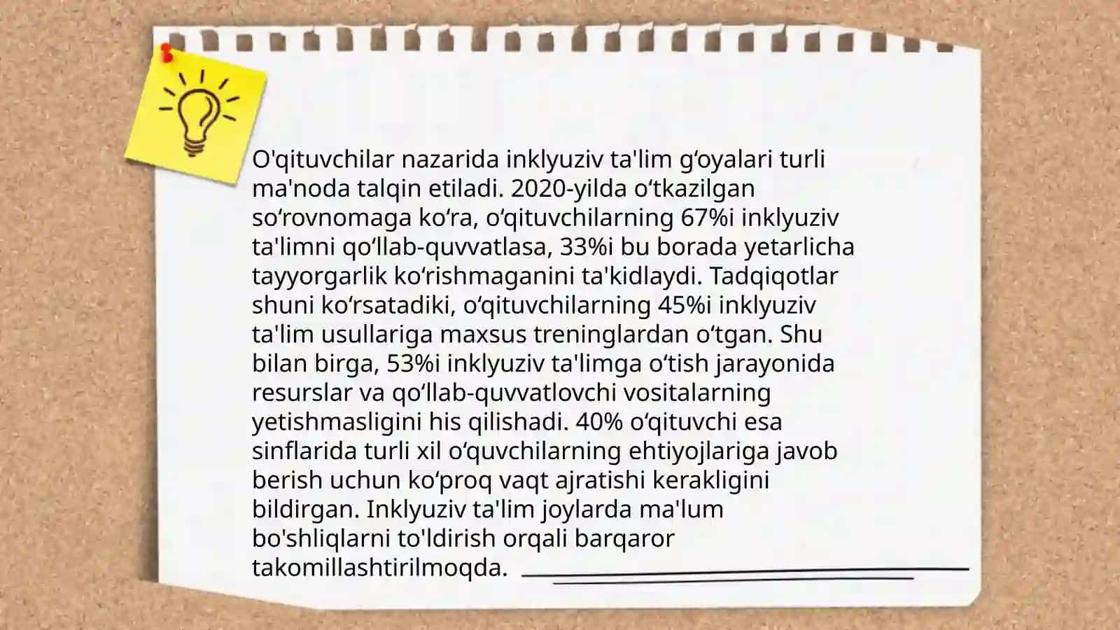 Nomozova Hulkarning inklyuziv taʼlimdan tayyorlagan tadqiqoti 4