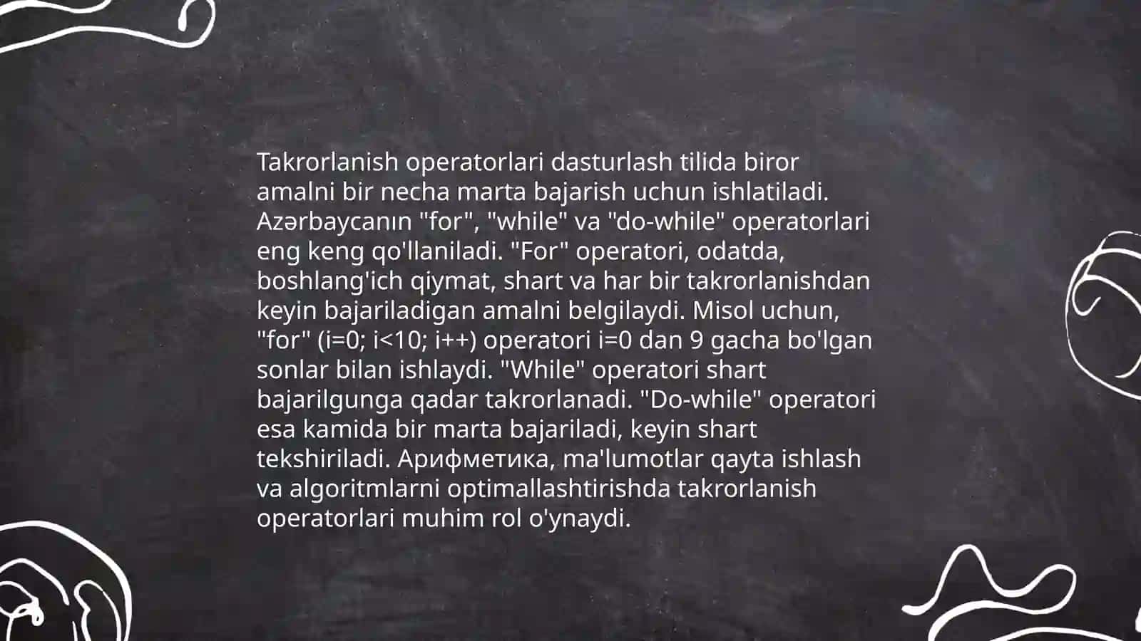 Dasturlashning asosiy operatorlari 4