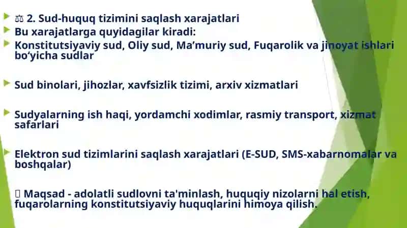 Davlat budjetining davlat hokimiyati, boshqaruvi, sudlar va prokuratura organlarini ta’minlash xarajatlari 4
