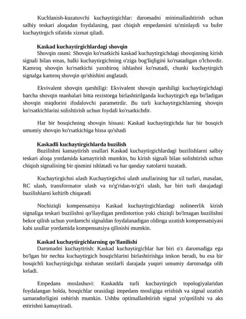KoʻP Kaskadli Kuchaytirgichlar 4