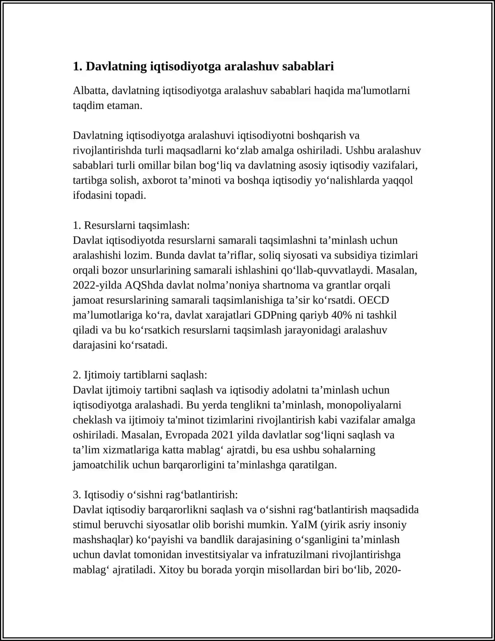 BOZOR IQTISODIOTINI DAVLAT TOMONIDAN TARTIBGA SOLISH 4