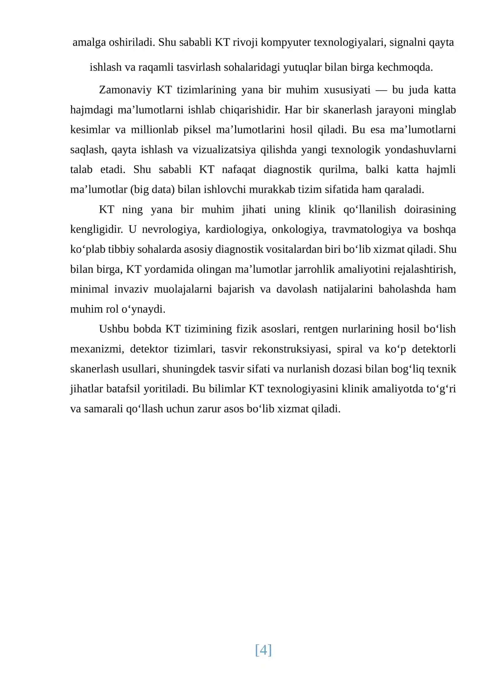 Kompyutyer tomografiyasi va uni ishlashining fizik asoslari 4