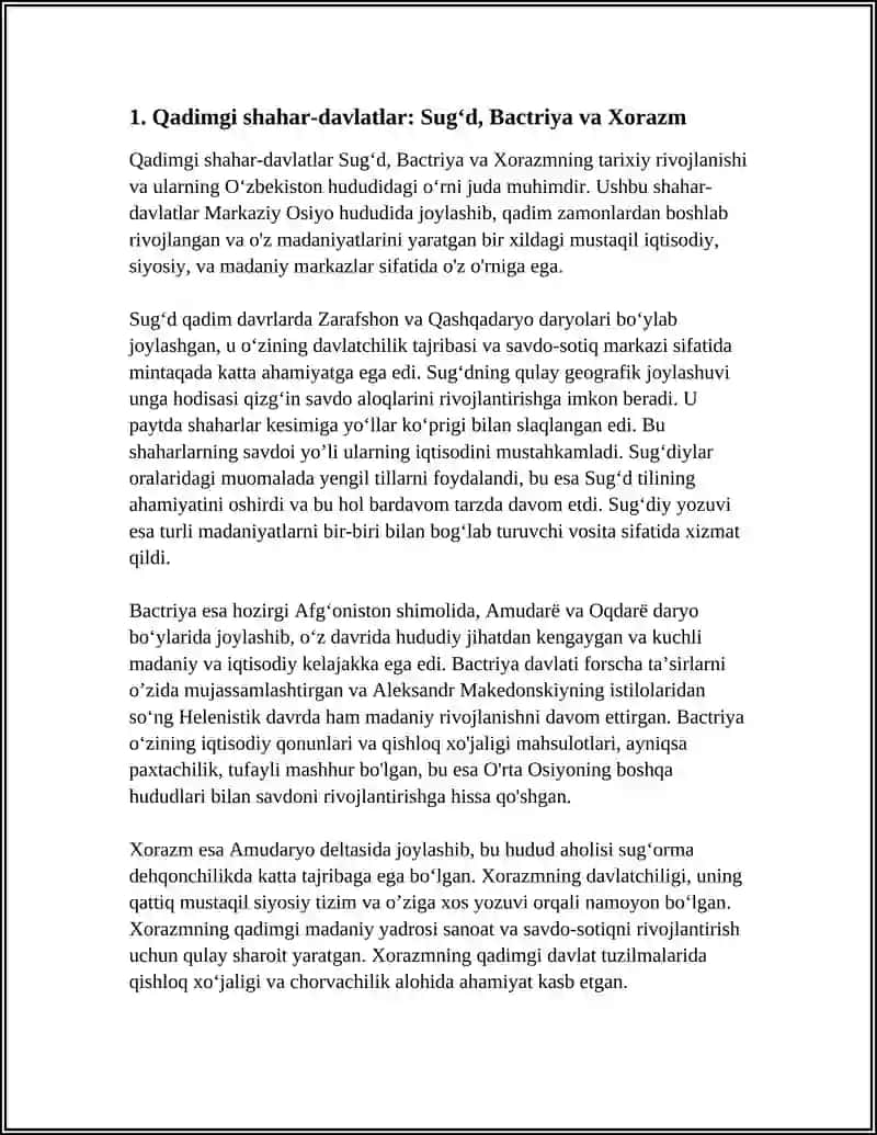 Qadimgi shahar-davlatlar: Sugʻd, Bactriya va Xorazm 4