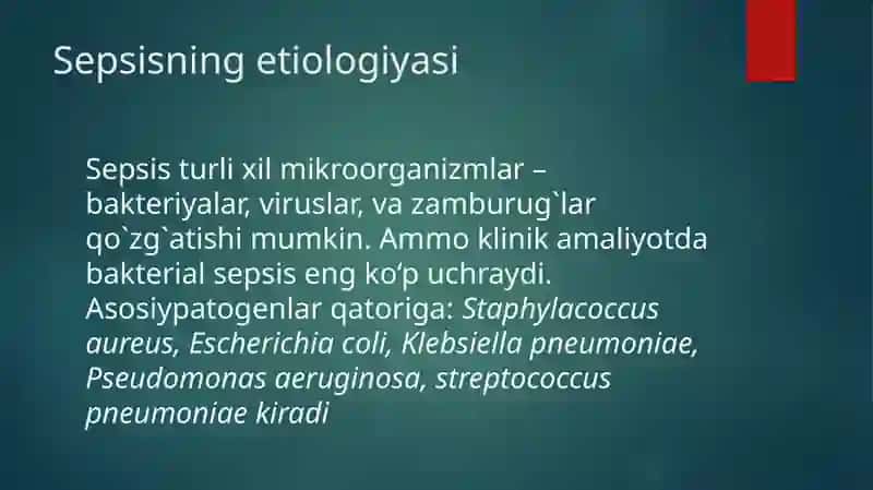 Mikrobiologik taşxis va sepsis chaqiruvchi bakteriyalar 4