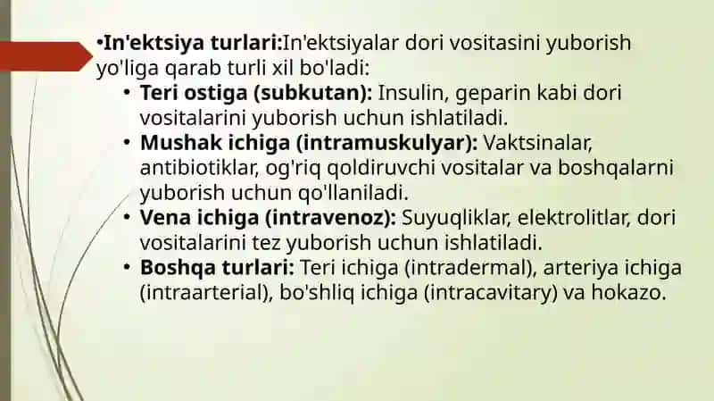 In'ektsiya qilish qoidalarini qo'llash 4