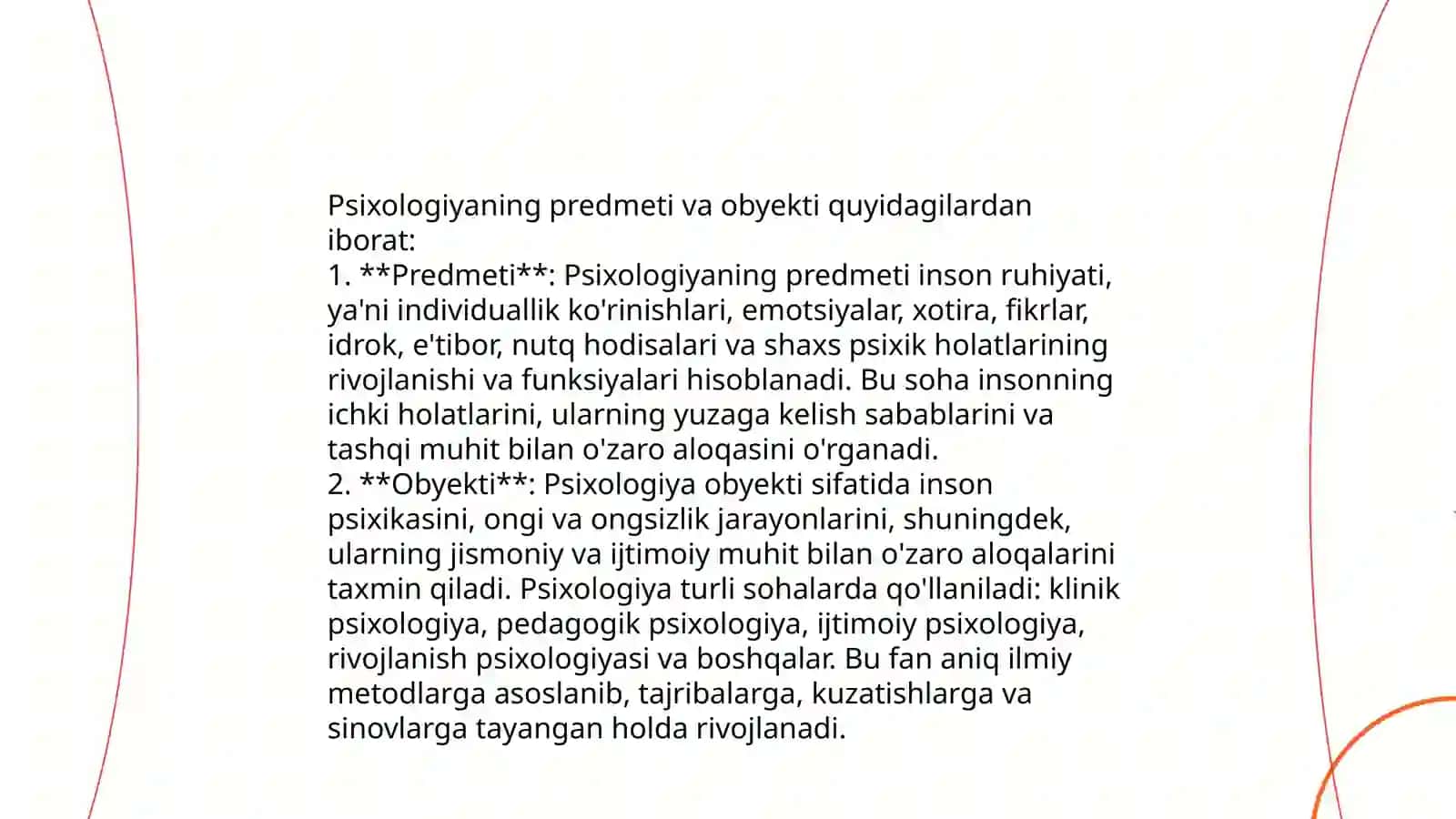 Psixalogiya fanining predmeti va rivojlanish tarixi 4