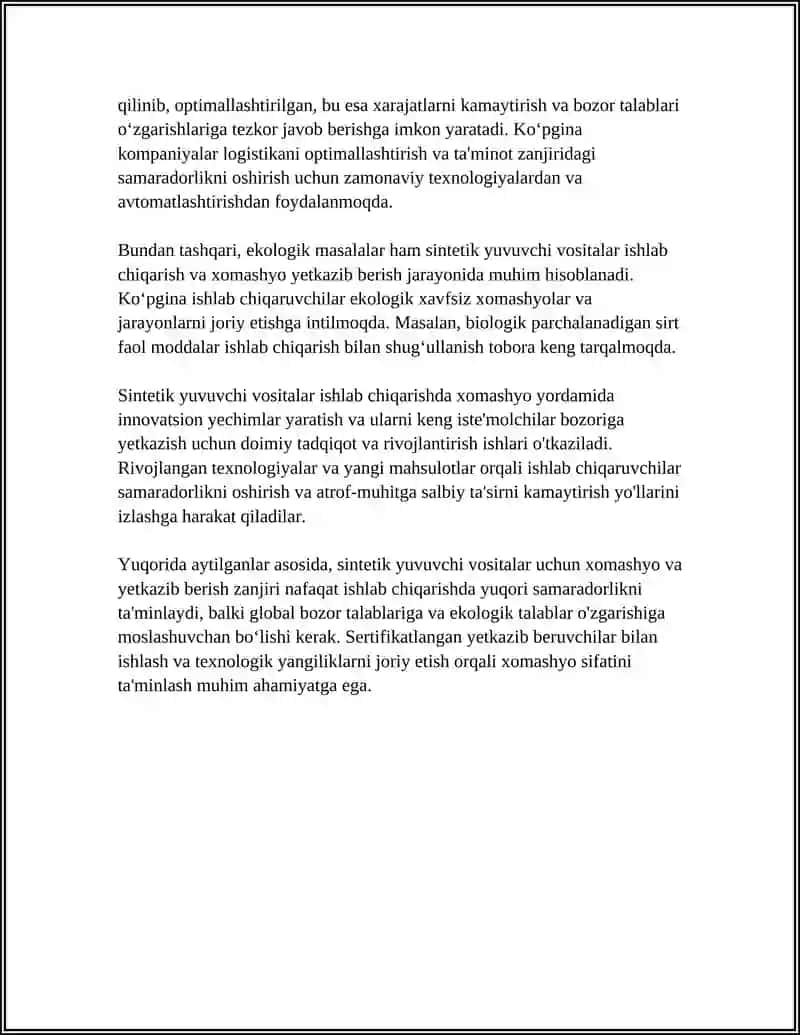 SINTETIK YUVUVCHI VOSITALAR ISHLAB CHIQARISH TEXNOLOGIYALARI 4