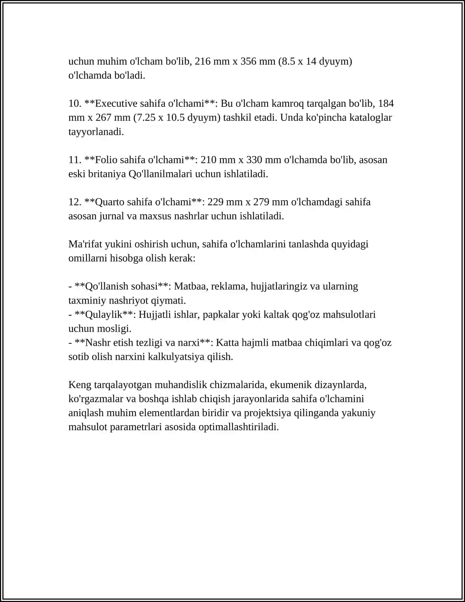 LATEX DASTURIDA SAHIFA PARAMETRLARI BILAN ISHLASH 4