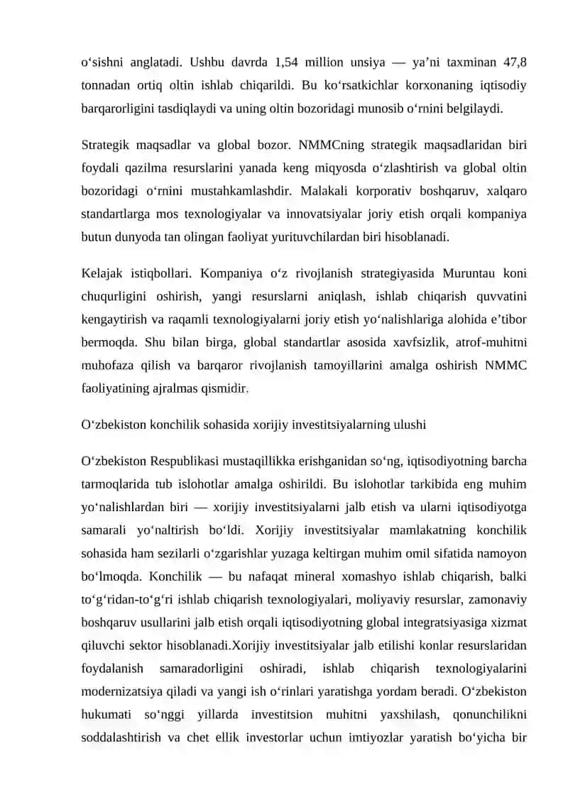 O‘zbekistondagi eng yirik oltin qazib oluvchi konchilik korxonasi 4
