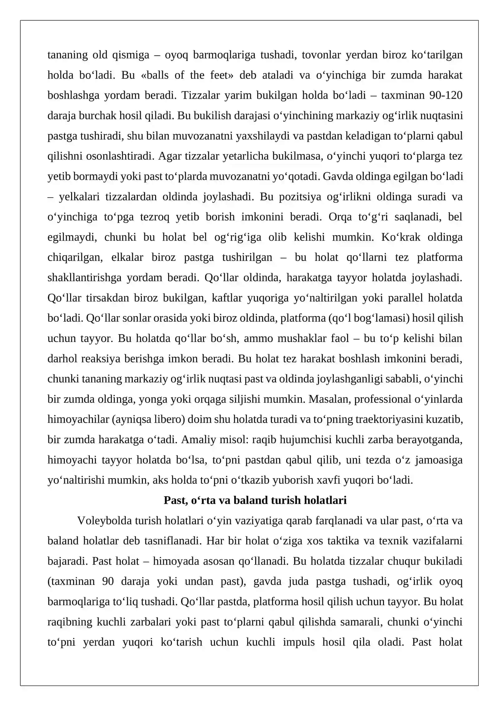 Voleybol o‘yinida holatlar va harakatlanishlar 4