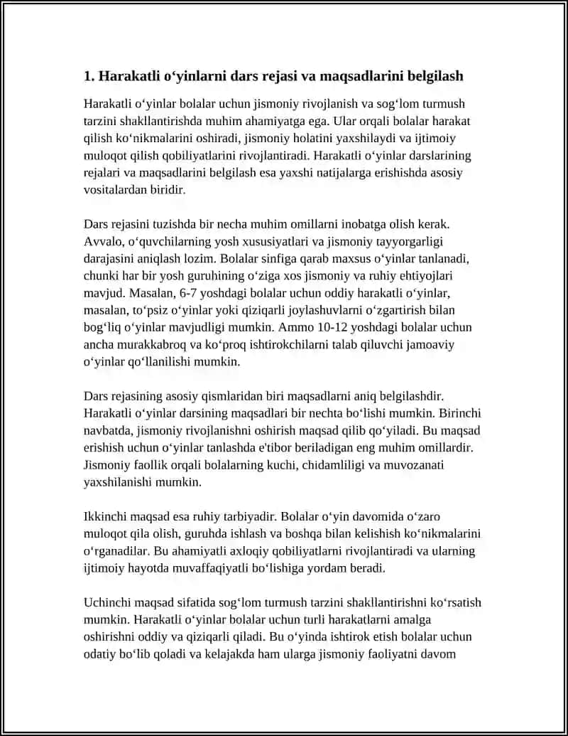 KATTA YOSHDAGI BOLALARGA BERILADIGAN HARAKATLI OYINLARNI ORGATISH 4