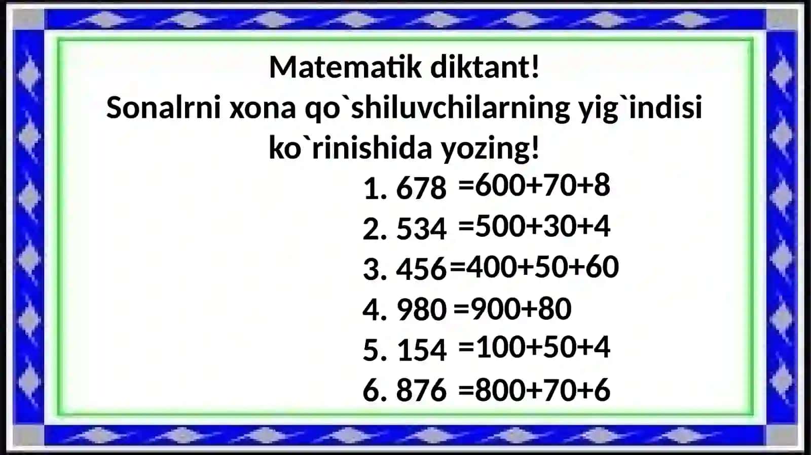 Uchxonalisonningxonabirliklariyig`indisi 4
