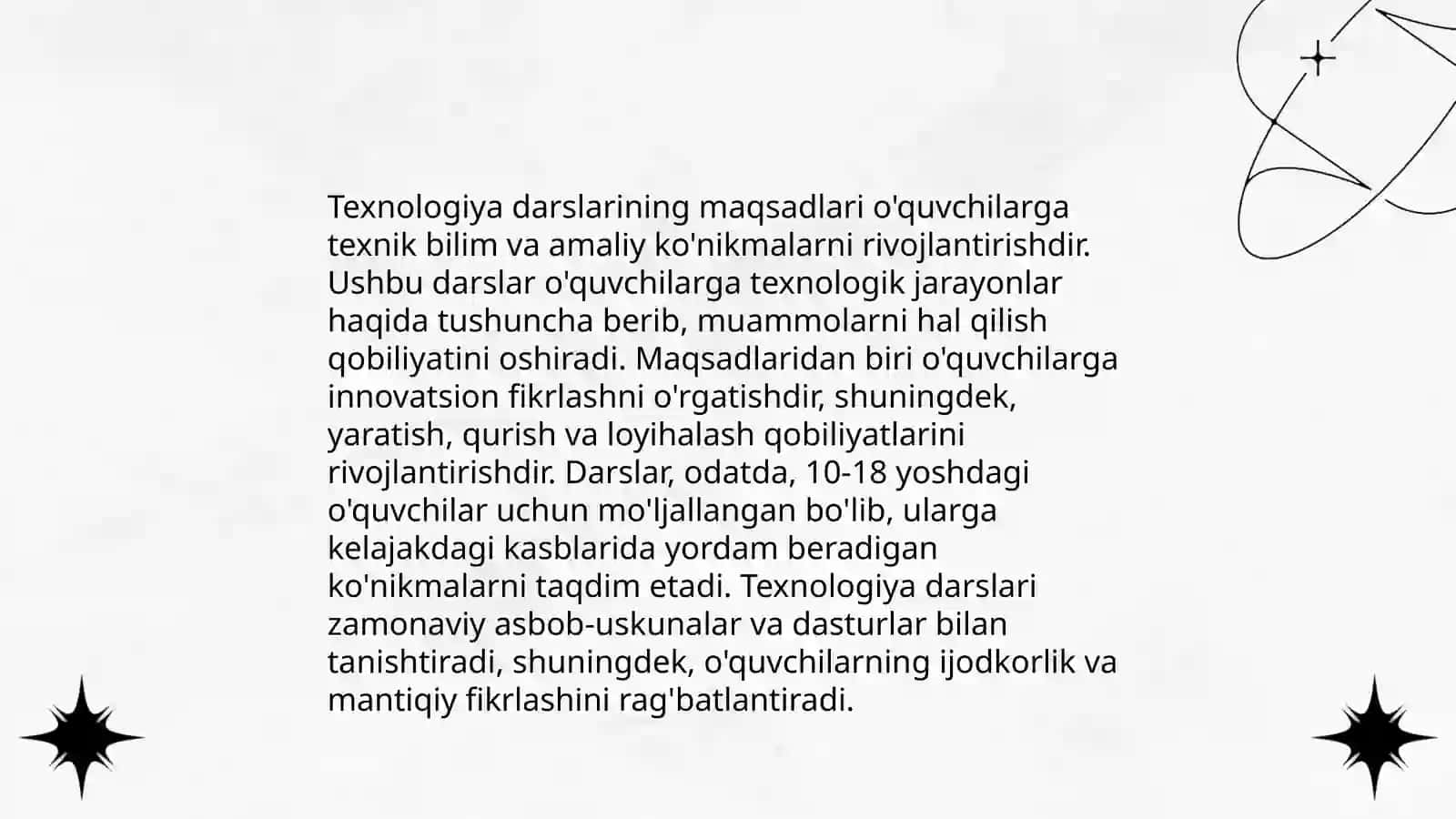 Texnologiya darslarini tashkillashtirish shakllari 4
