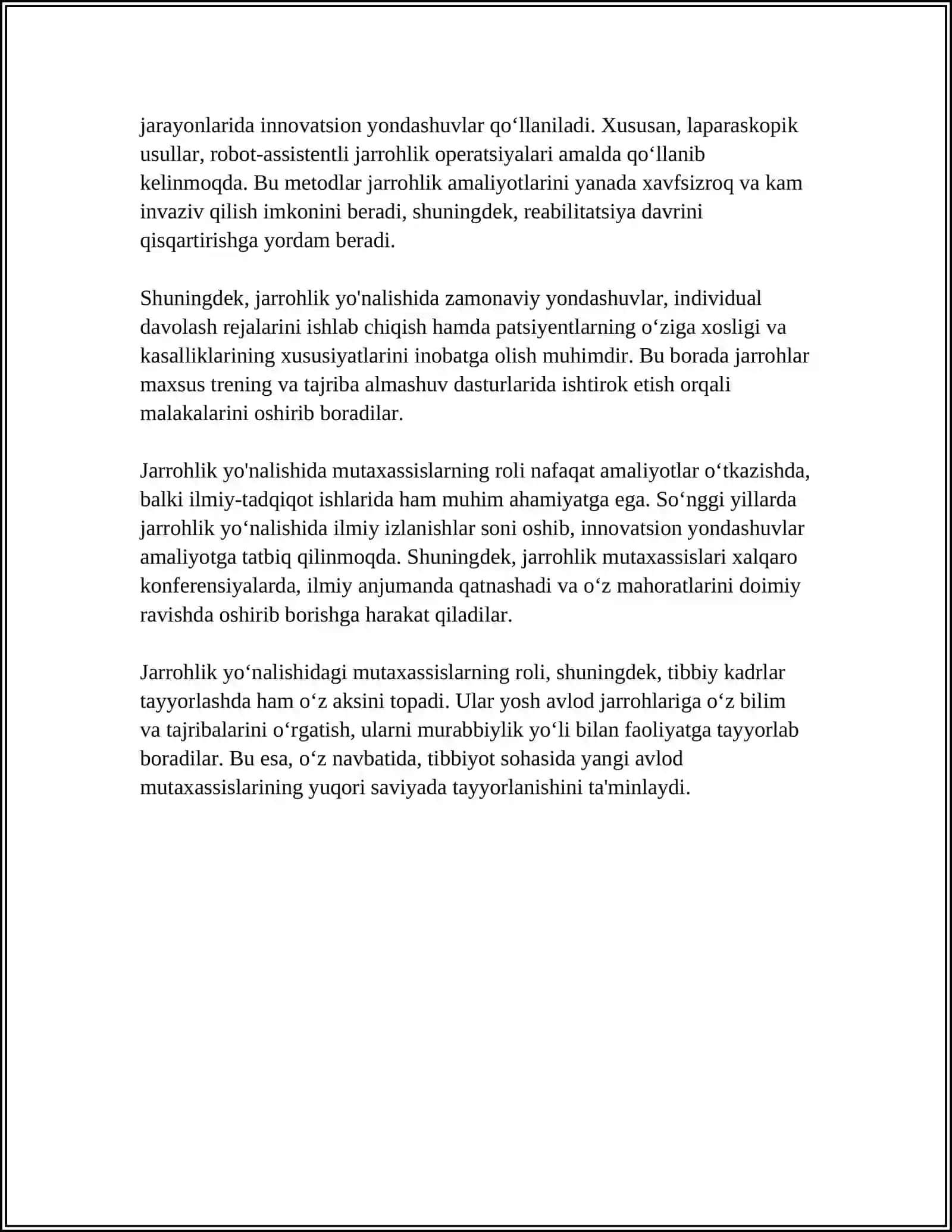 REFERAT Mavzu: OILAVIY POLIKLINIKADA RIRURG VAZIFALARI 4