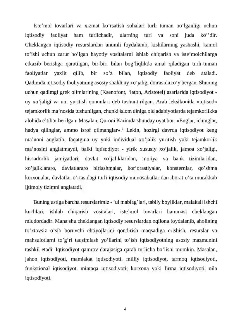 Iqtisodiy qonunlar va kategoriyalar, ularning amal qilish mexanizmi 4