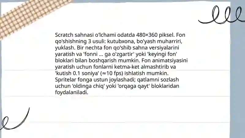 Scratch dasturida animatsiya yaratish 4