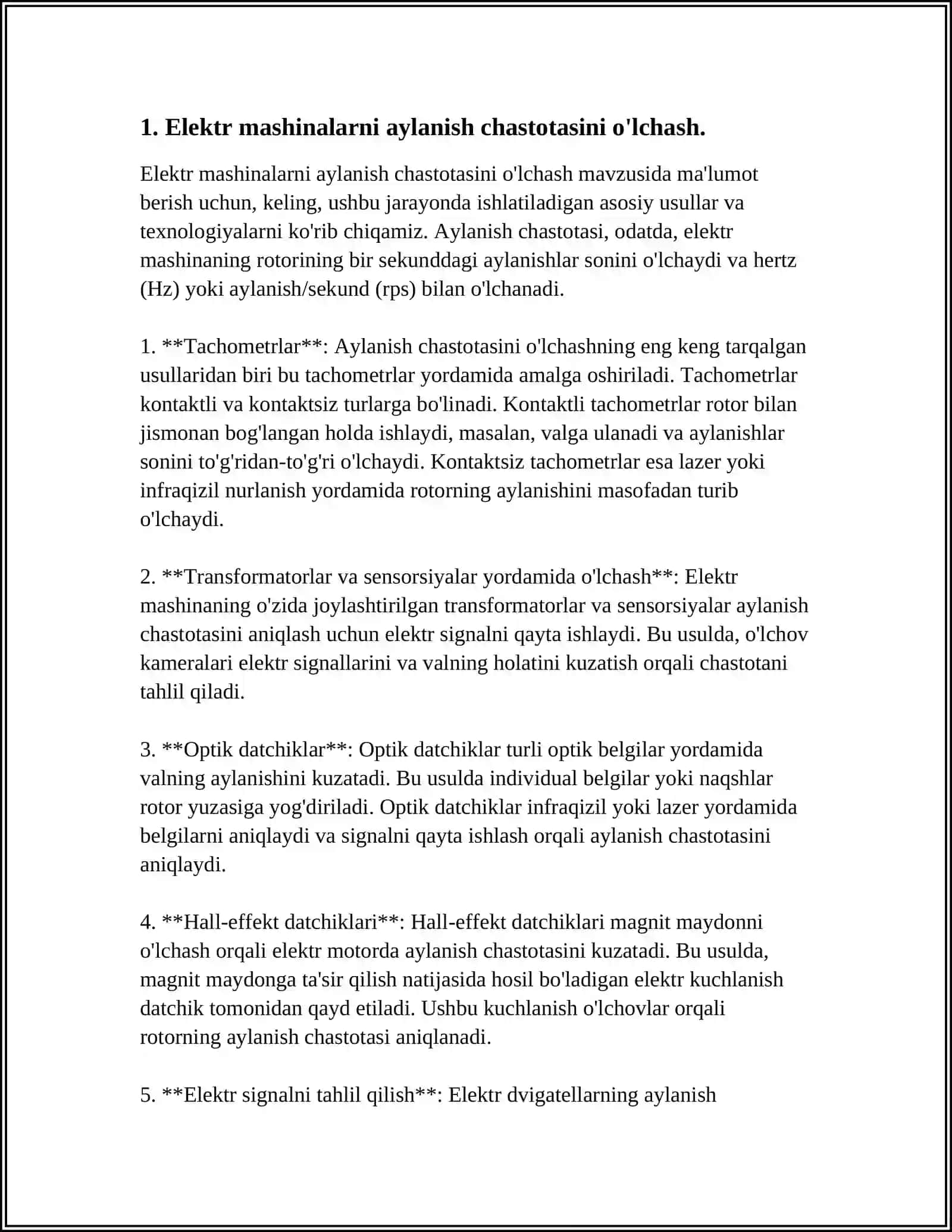ELEKTR MASHINALARNI AYLANISH CHASTOTALARINI NAZORAT QILISH VA BOSHQARISHNING KOMPYUTERLI TIZIMINING ELEMENTLARI 4