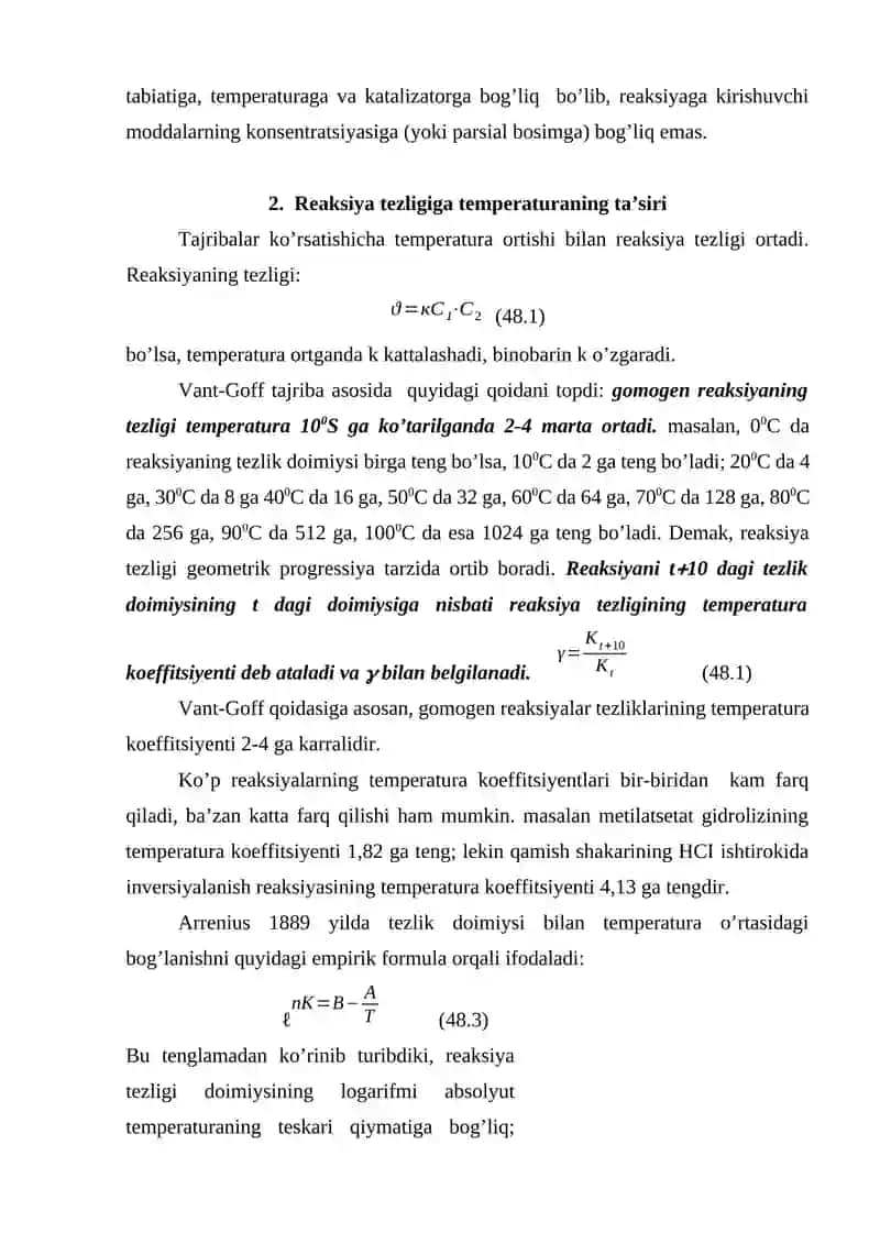 Kimyoviy kinetika va kataliz tushunchasi 4