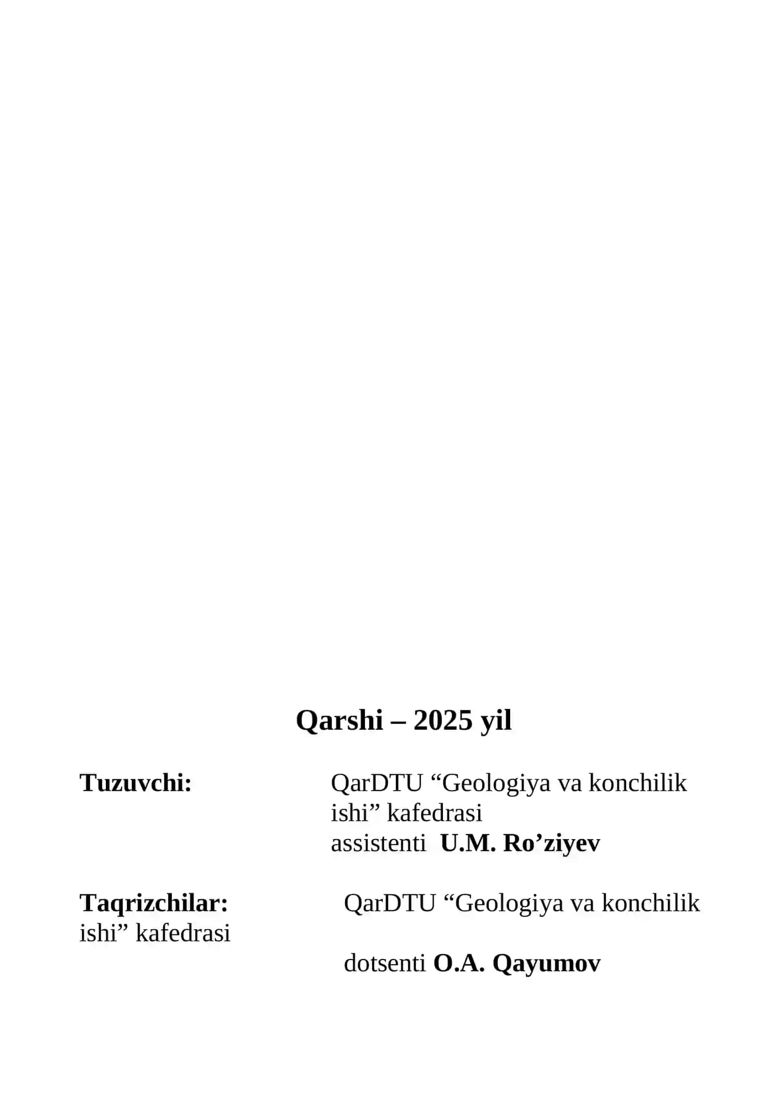 Amaliy mashg'ulotlar - "Nometall rudalarni boyitish texnologiyasi" 4