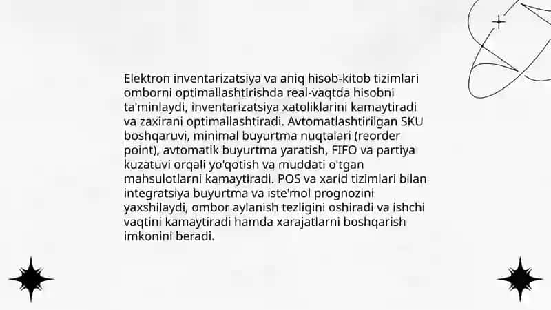 Mehmonxonalarda ta'minotni tashkil etish jarayonlarini optimallashtirishda texnologiyalarning roli 4