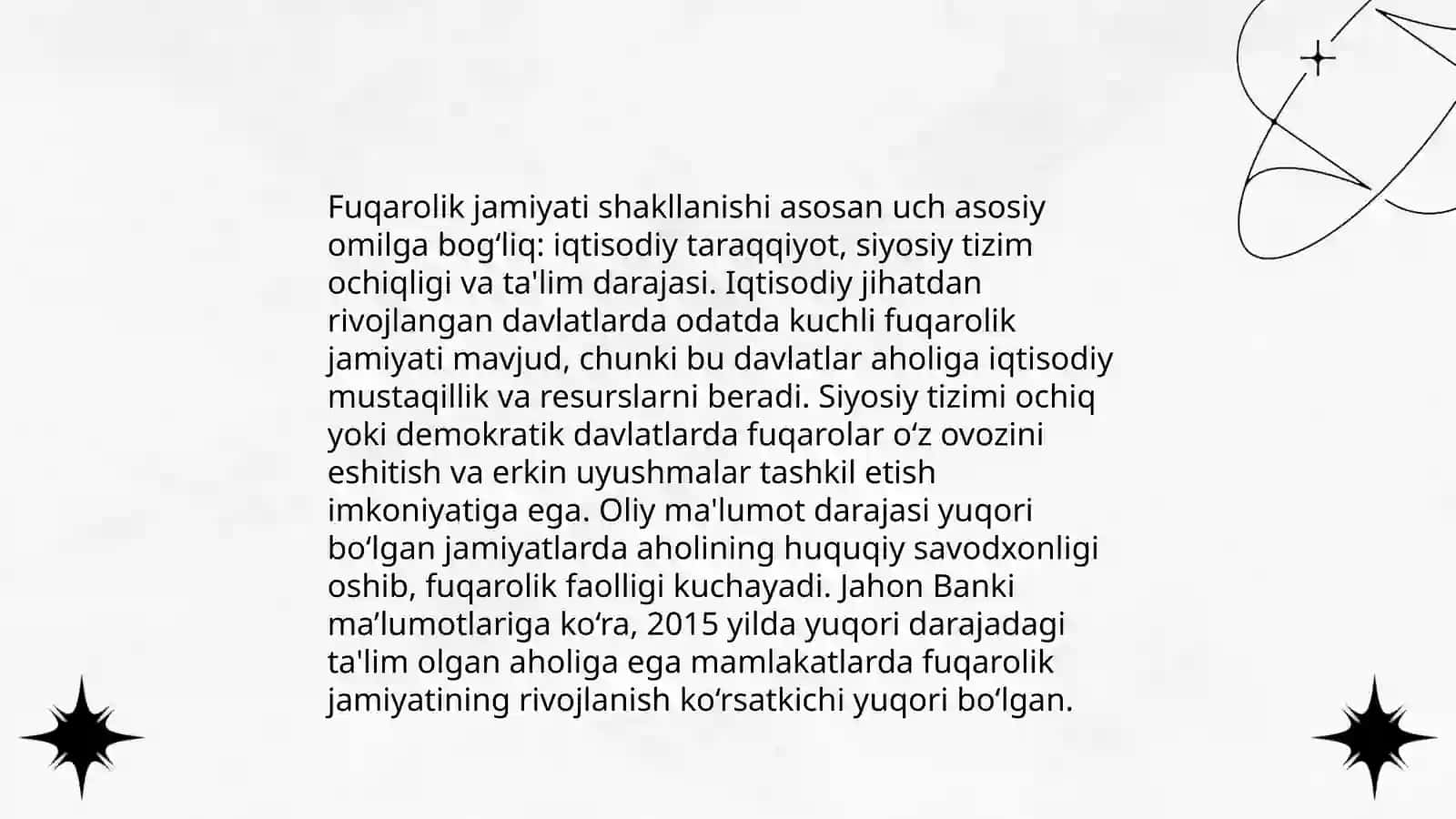 O‘ZBEKISTONDA DEMOKRATIK, FUQAROLIK JAMIYATI ASOSLARINING SHAKLLANISHI, AMALGA OSHIRILGAN SIYOSIY ISLOHOTLAR 4