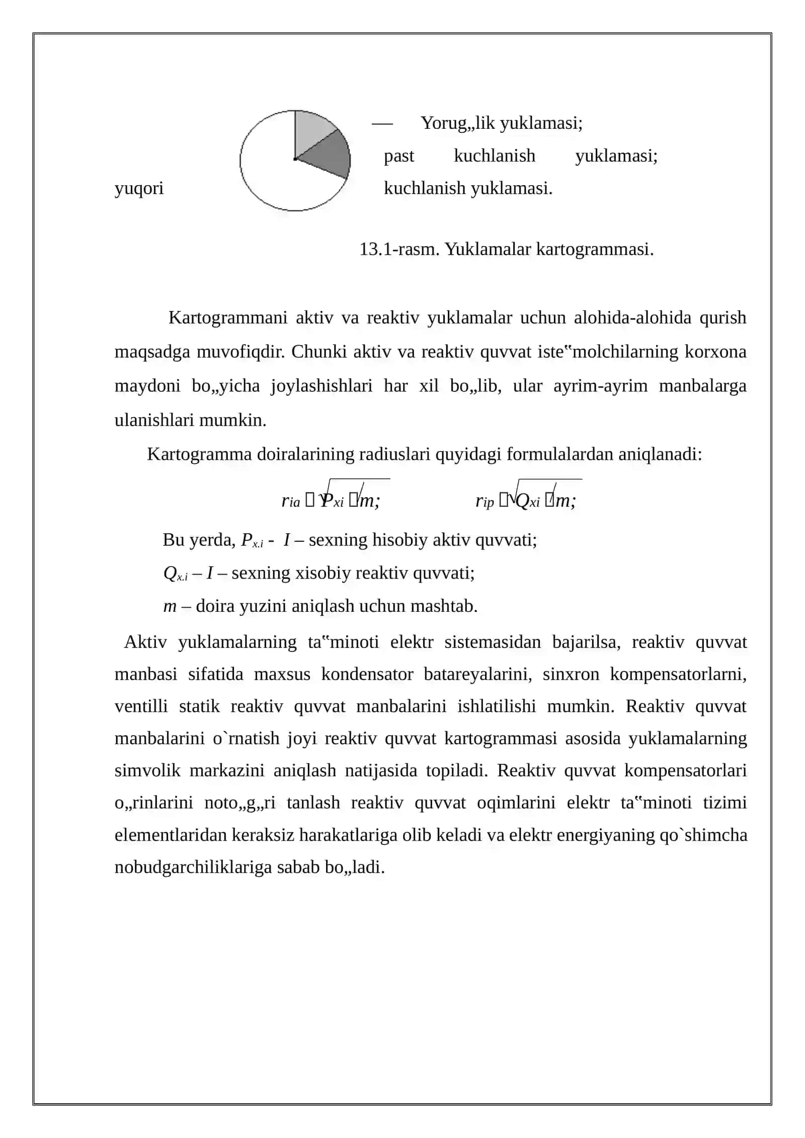 ELETR YUKLAMALARI KARTOGRAMMASI VA YUKLAMALARNING SHARTLI MARKAZINI ANIQLASH 4