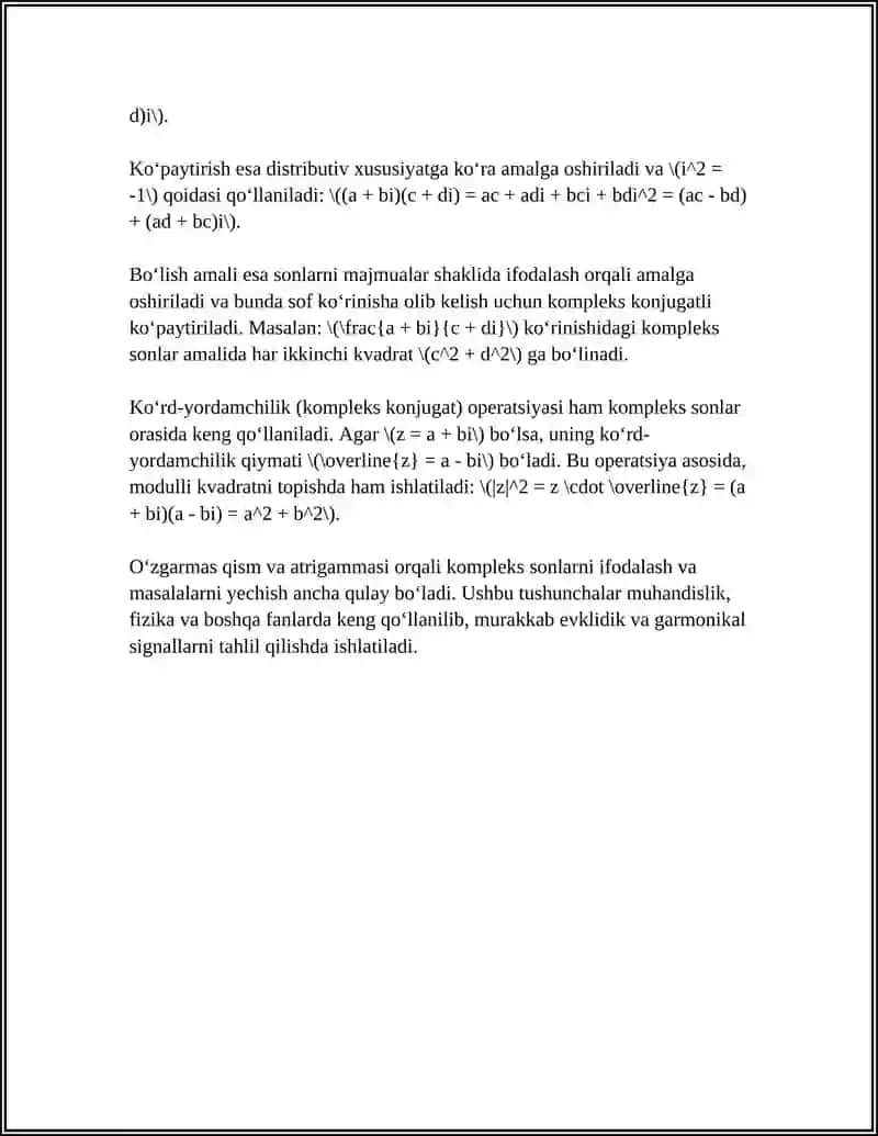 KOMPLEKS SON HAQIDA TUSHUNCHALAR 4