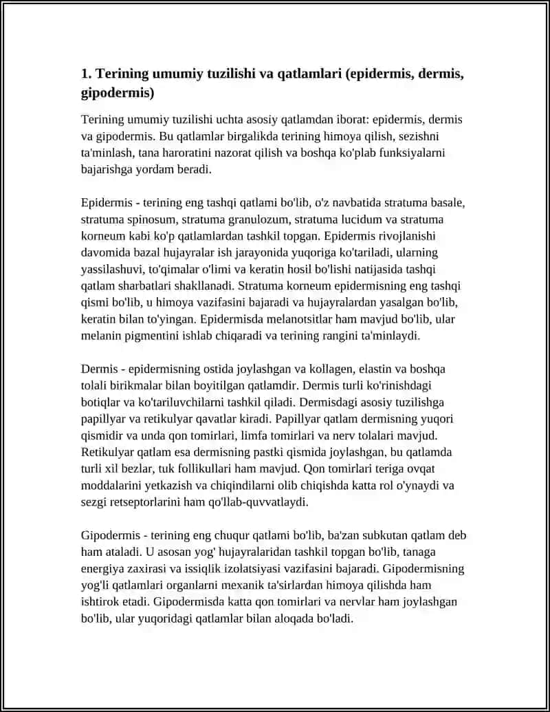 TERI VA UNING XOSILALARI. TERI, TARAQQIYOTI VA MORFO-FUNKSIONAL TAVSIFI 4