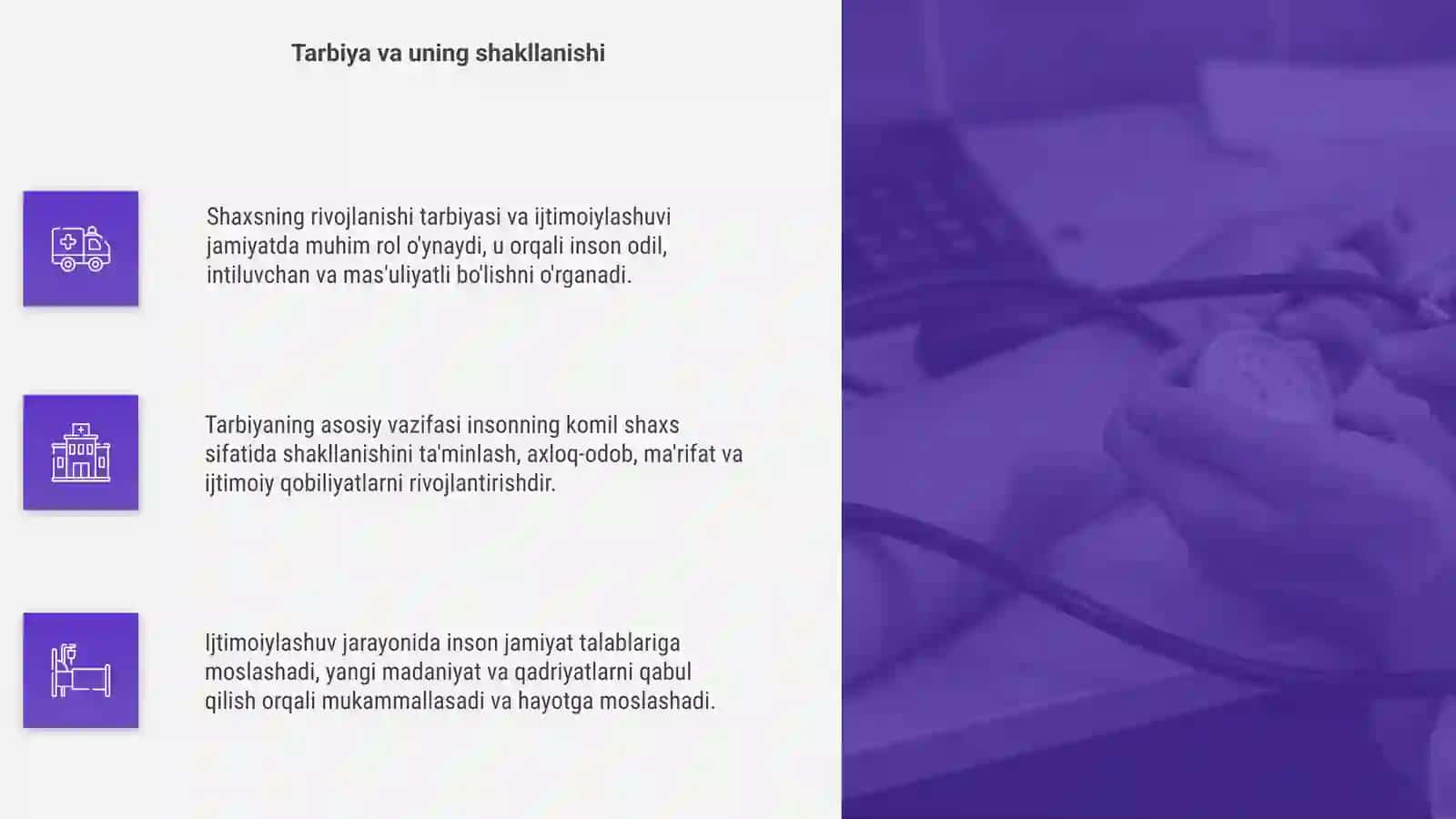 Shaxsning rivojlanishi tarbiyasi va ijtimoiylashuvi 4