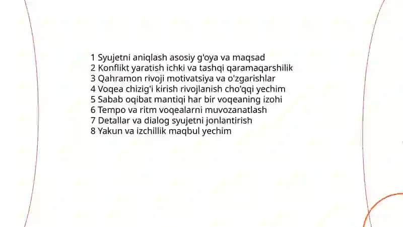 Hikoya janriga xos mat usida ishlash 4