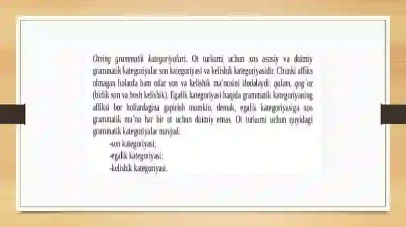 Grammatik Kategoriyalar 4