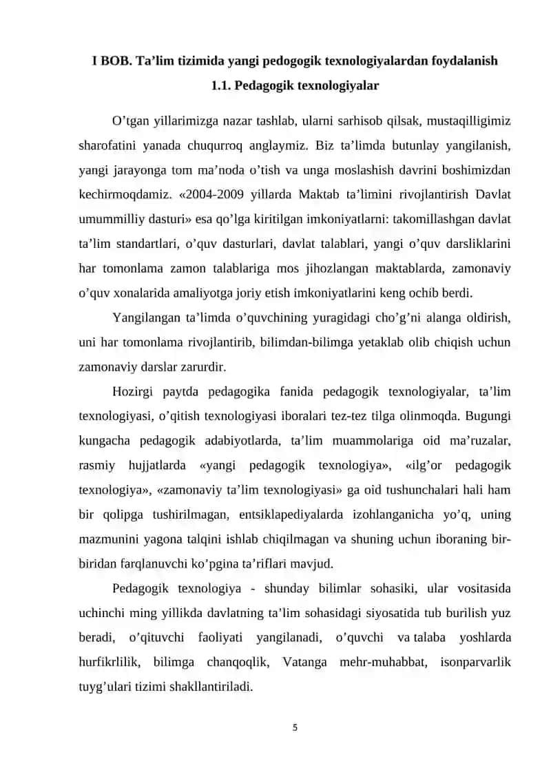 BOB. Ta’lim tizimida yangi pedogogik texnologiyalardan foydalanish 4