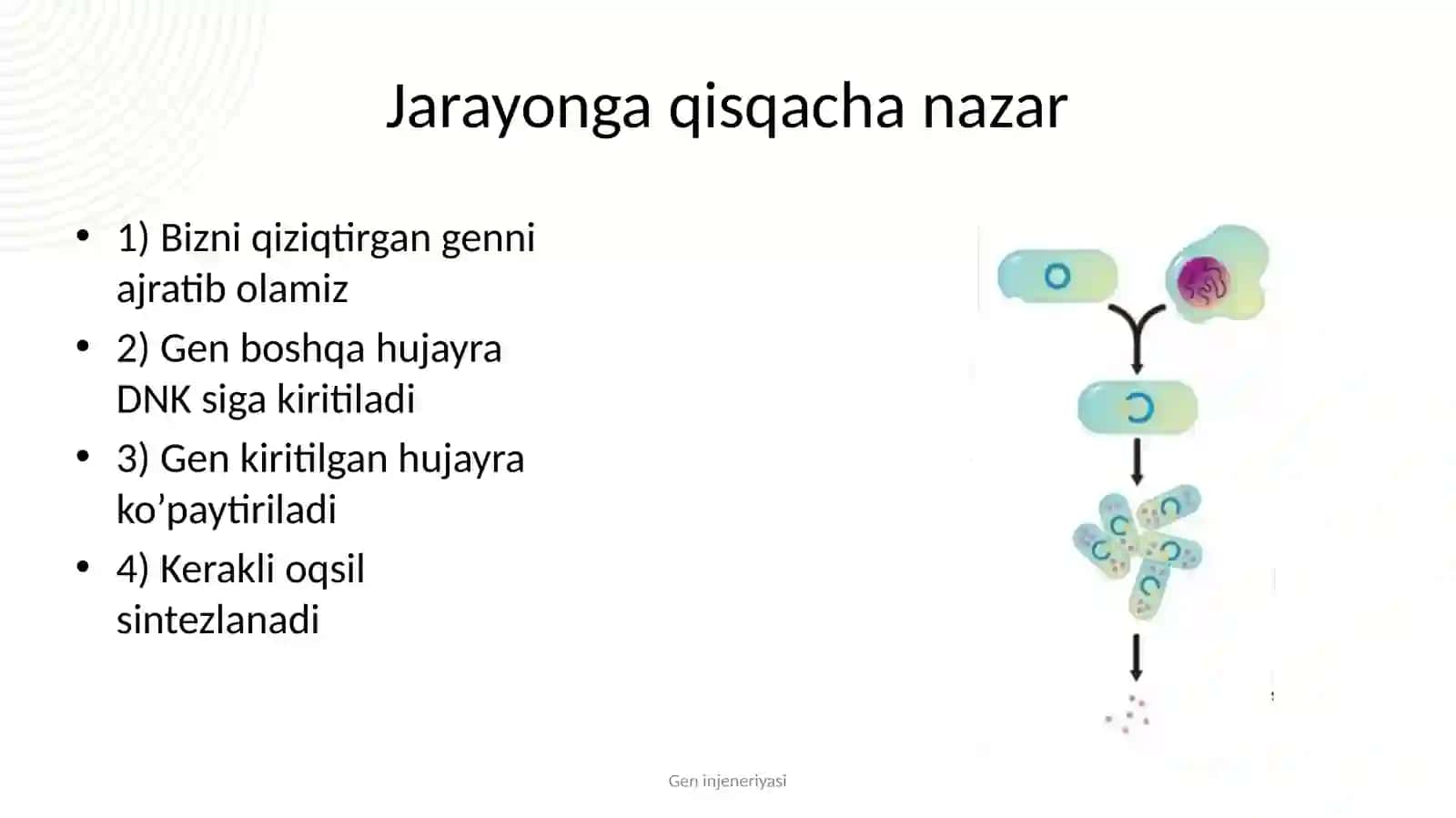 Gen injeneriyasi va uning tibbiyot amaliyotida qo`llanilishi 4