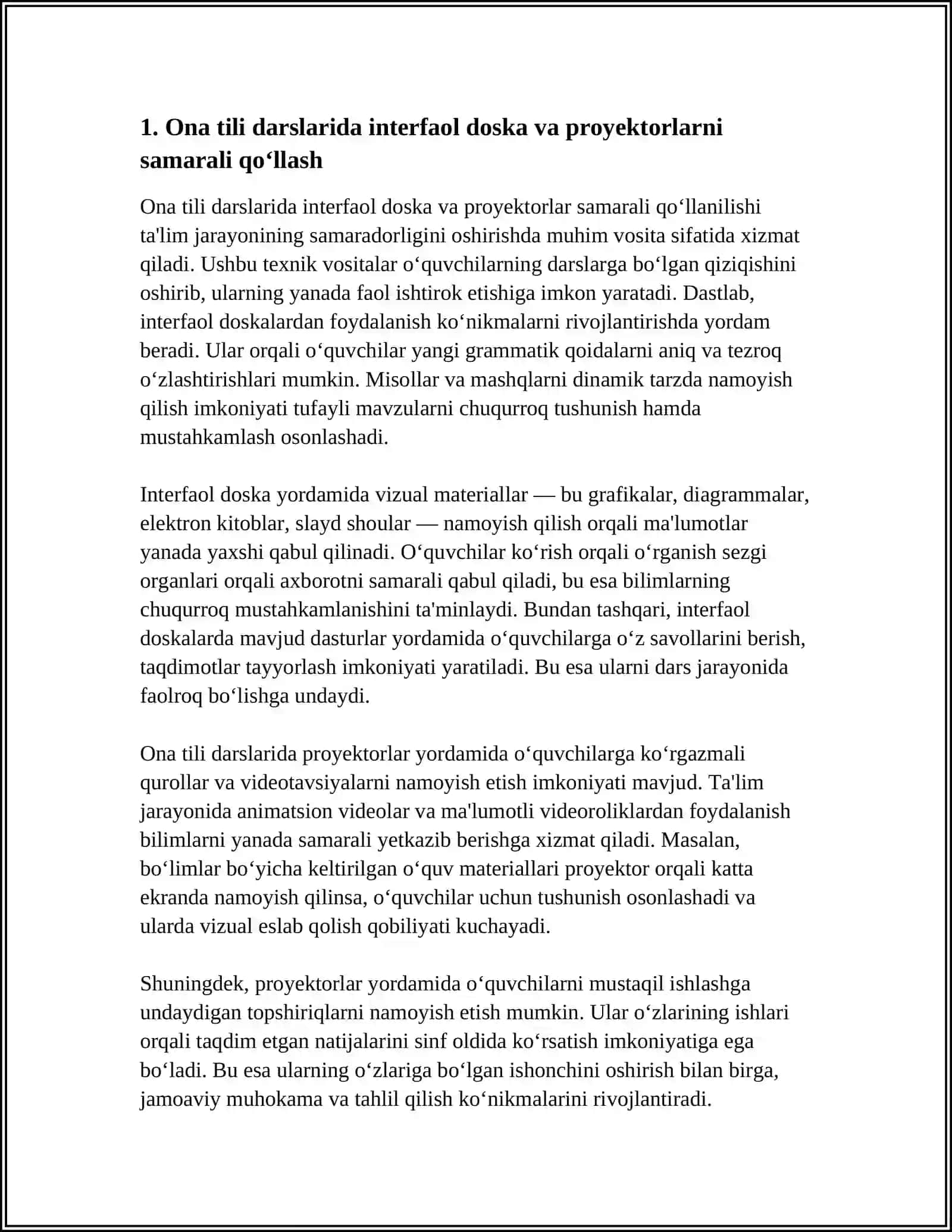 ONA TILI DARSLARINI TEXNIK VOSITALARDAN FOYDALANGAN HOLDA ÒTKAZISH 4