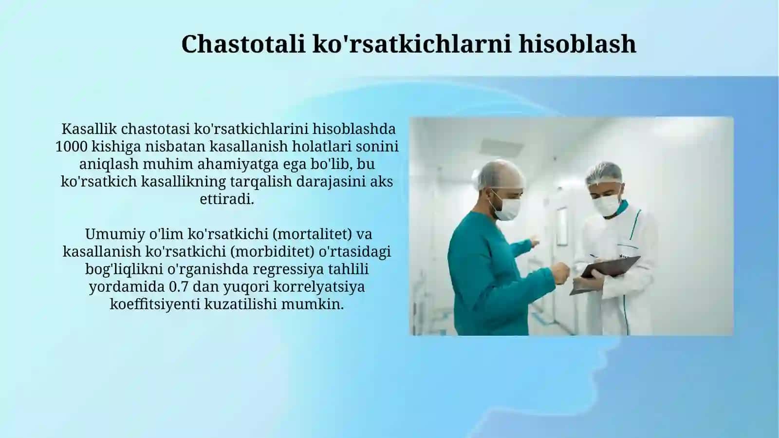 Turli kasalliklar bo'yicha morbiditet ko'rsatkichlarini hisoblash misollari 4