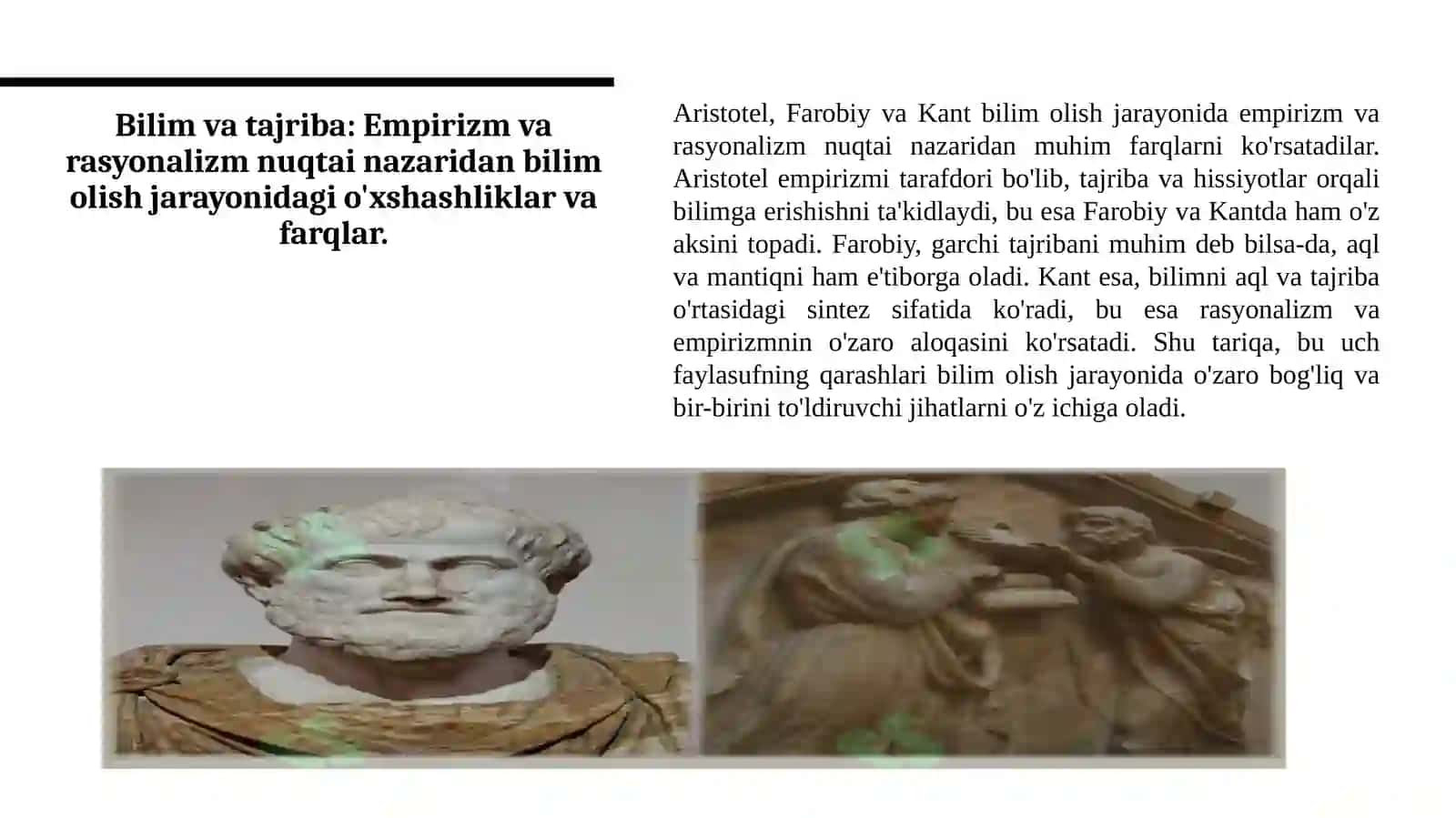 ARISTOTEL, FAROBIY VA KANT QARASHLARINING O’XSHASH VA FARQLI JIHATLARI 4