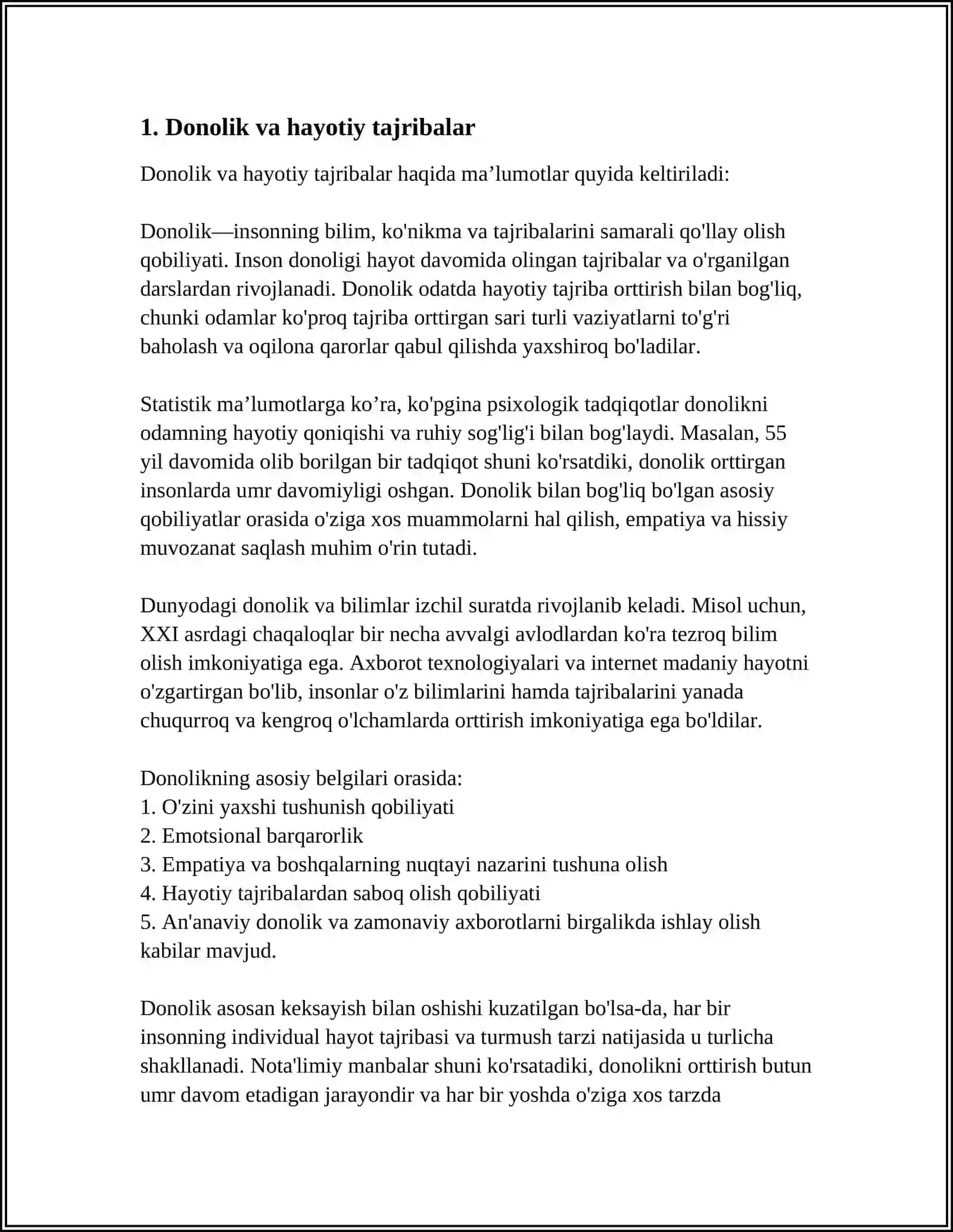 SENEKANING “LUTSILIYGA AXLOQIY XATLARI” ASARINI O`QISH VA SHU XATLAR ASOSIDA TALABALARNINGO’Z HAYOTI VA FAOLIYATIGA BAHO BERILGAN ESSE TAYYORLASH 4