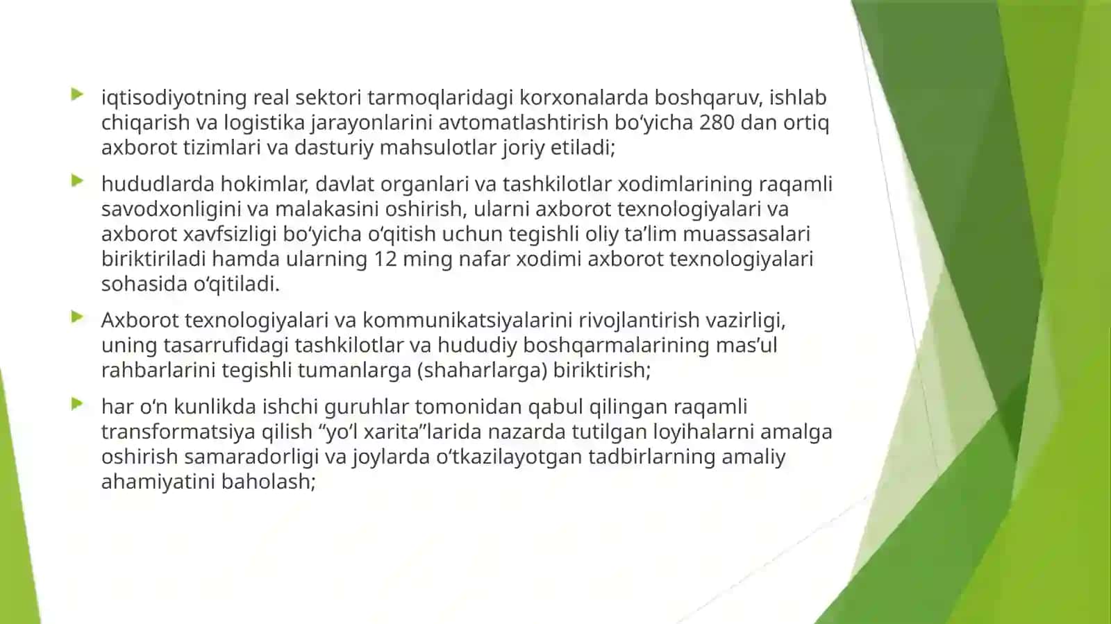 “RAQAMLI O‘ZBEKISTON — 2030” STRATEGIYASINI TASDIQLASH VA UNI SAMARALI AMALGA OSHIRISH CHORA-TADBIRLARI TO‘G‘RISIDA 4
